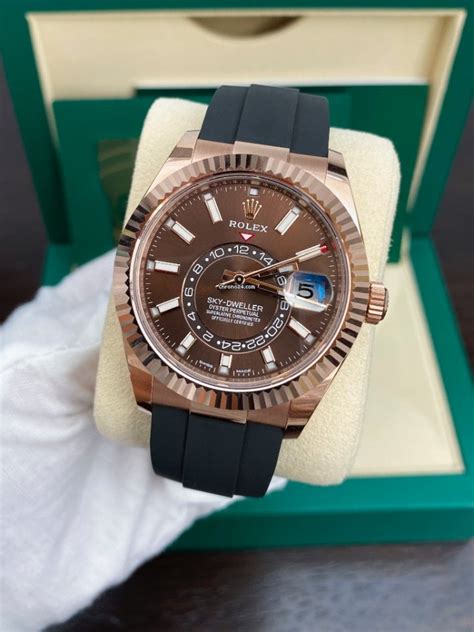 rose gold rolex sky dweller for sale|rolex sky dweller price used.